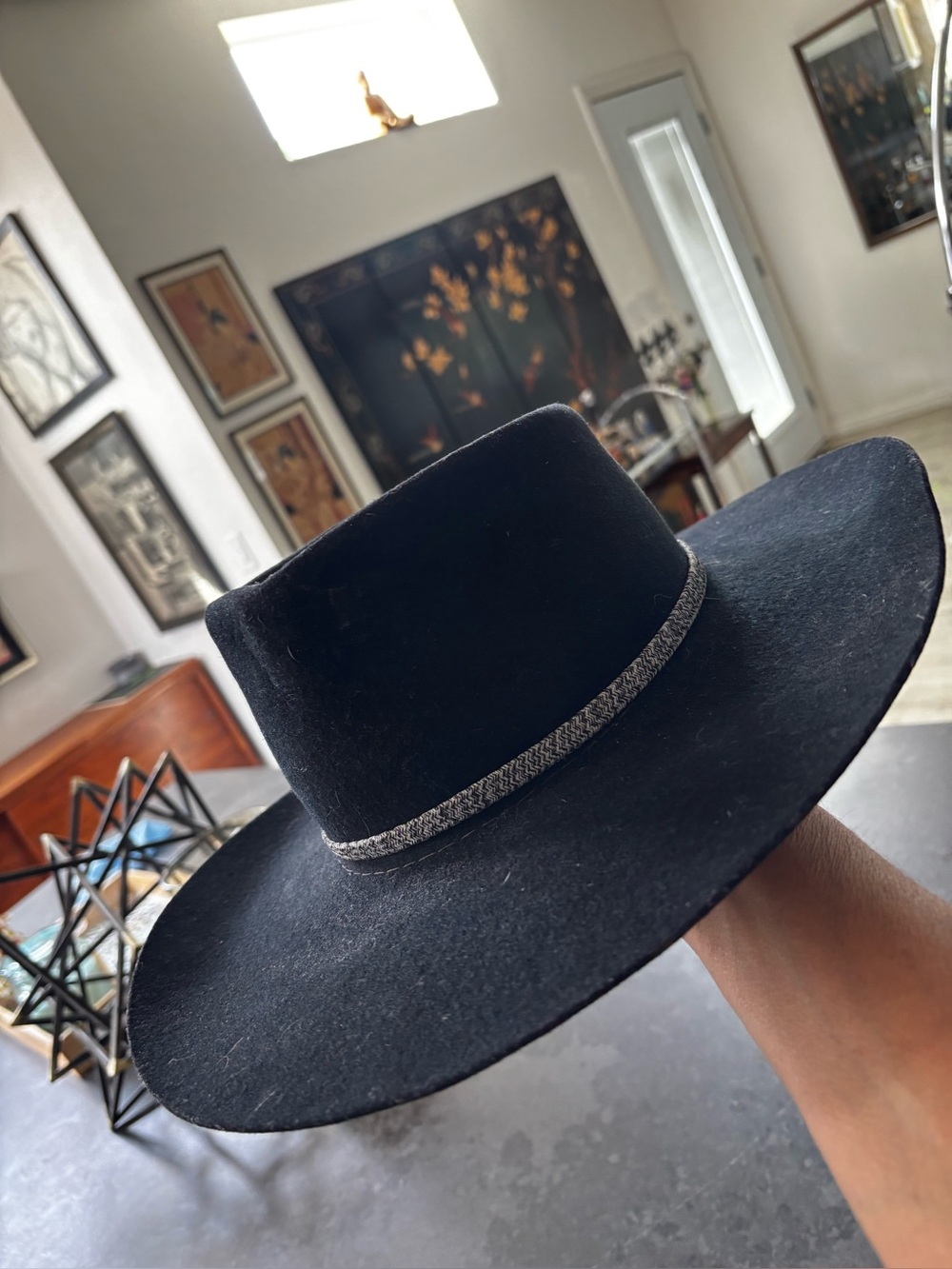 Black Wool cowboy hat vintage miller bros